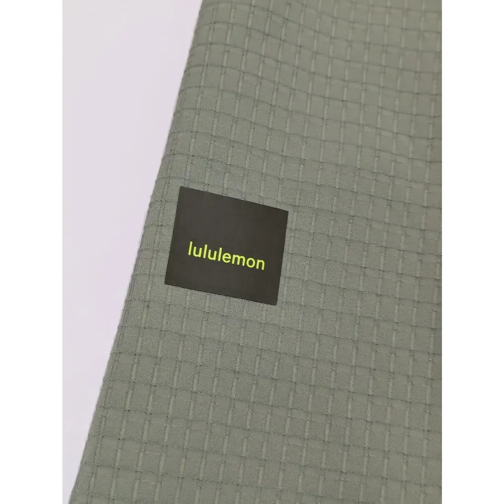 Lululemon Grid Fleece Hiking Overshirt Laurel Green Medium Olive Snap Button Top